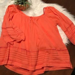 Coral H&M peasant top🌼